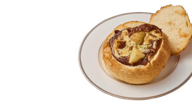 Beef Stew in a Bread Case